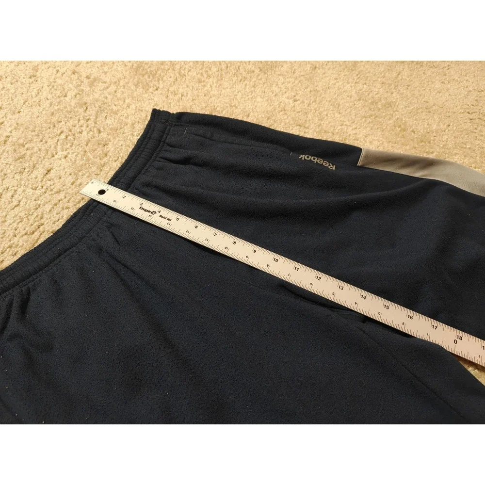 Reebok Mens Large Navy Blue Fleece Athletic Pants Straight Leg 3RBMP969